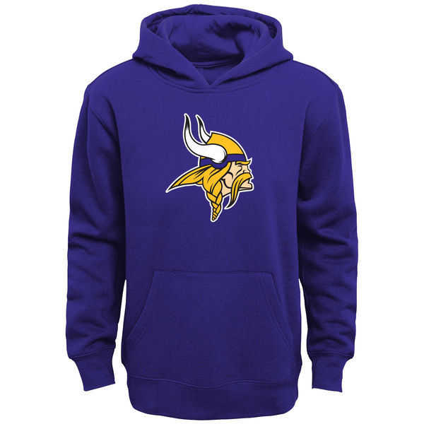 Men Minnesota Vikings Team Logo Pullover Hoodie Purple